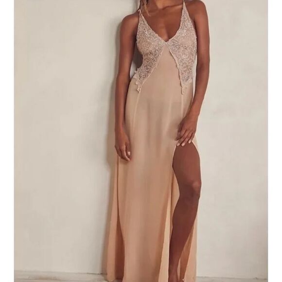 New! Free People Current Obsession Maxi Slip in Pink Sand Dune, size S - Picture 16 of 16